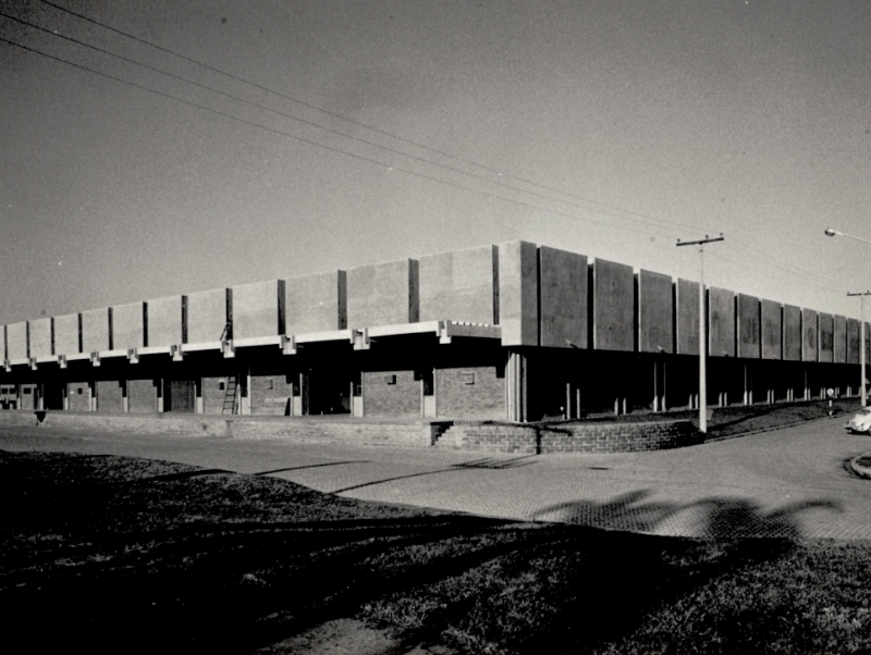 Black and white photograph of the STIHL production site in Brazil.