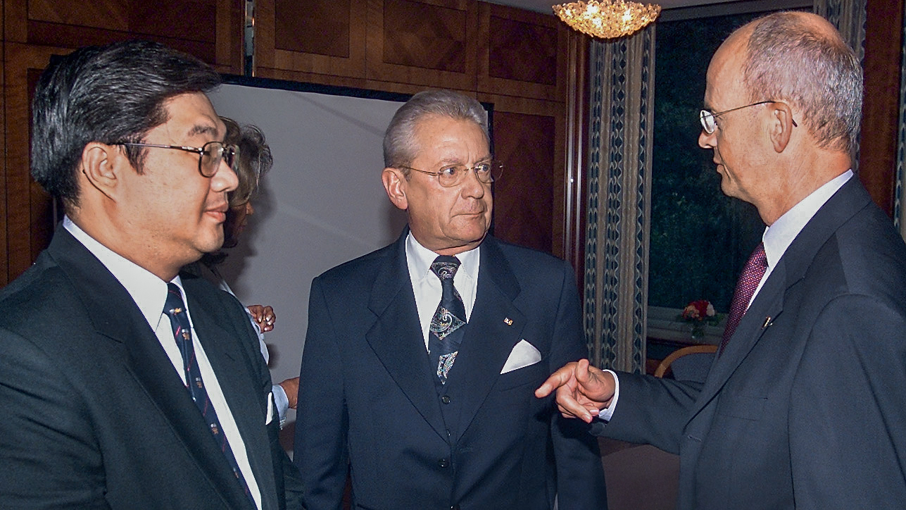 (From left) Walter Woon, Hans Peter Stihl and Peter Frankenberg in conversation.